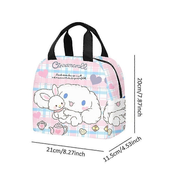 Cinnamoroll Eristetty Lounaspakkauslaukku Laatikko Laukku Lapsille Tytöille Kouluun Ruokaa Välipalaa Piknik-laatikko Säilytyslaukku Lahja 2024 a