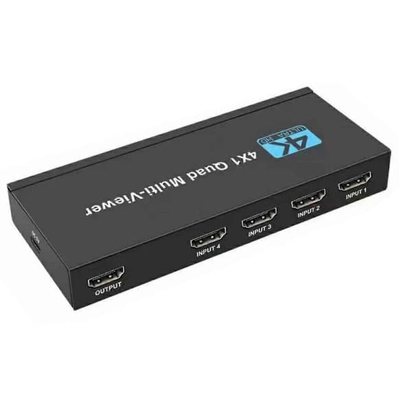 1mor 4K HDMI Multi-viewer 4x1 Quad Screen Viewer 4-i-1 Sømløs HDMI Switcher Switch