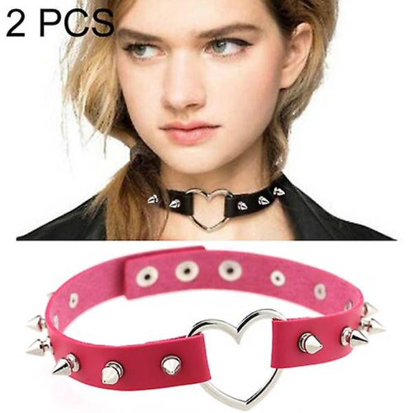 Punk-stil mote hjerteformet skinn nagle halskjede krage