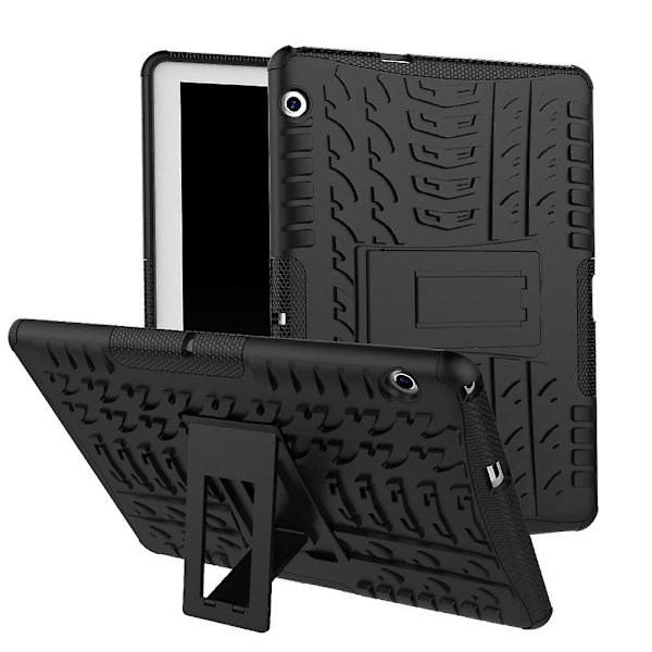 Klareringssalg for Huawei Mediapad T3 10 9,6 tommer Hybrid Robust Hard Rubber PC Stativ Deksel