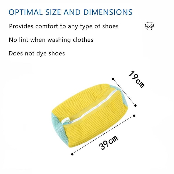 2024 Bomullssko Tvättpåse Tvätt Nät Fluffiga Fibrer Ta Lätt Bort Smuts Anti-deformation -GSLA ZD L yellow 2pcs