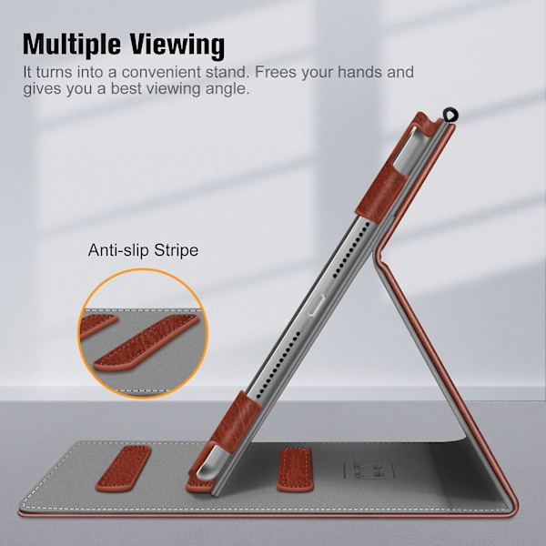 Etui for iPad 9. / 8. / 7. generasjon 10,2 tommer - Multi-vinkel visningsstativ deksel med lomme og pennholder, automatisk dvalemodus, lilla -GSLA ZD Q ipad pro 11 inch