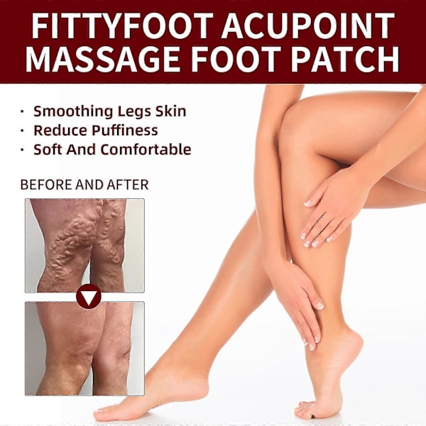 Acupoint Massage Fodplaster, Turmalin Akupressur Fodmassagemåtte Til Fremmer Blodcirkulationen, Forbedrer Åreknuder -CHSZ 10pairs