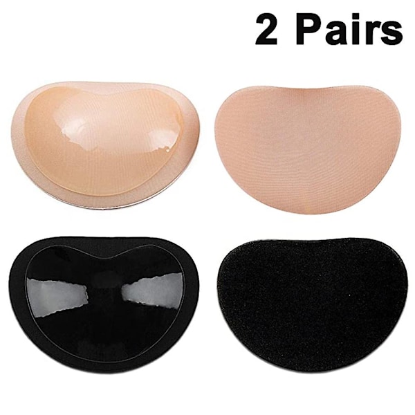 2 Par Silikon Brystinnlegg Selvklebende BH-puter Innlegg Avtakbare Klistremerker Brystforsterker Puter Brystløfter For Kvinner heart shape style