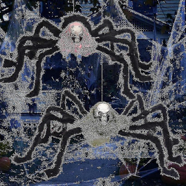 2 kpl Halloween-hämähäkkikoriste, kauhu-luurankopila, pilailuväline, juhlatarvikkeet -JRDG