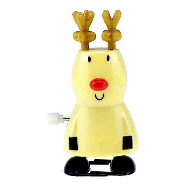 3 Morsomme Opptrekkbare Leke med Fjær Drevet Juledukke for Spedbarn Baby Gave yellow elk