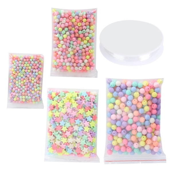 Runde Perler Fargerike Femtakkede Stjerner Håndlaget Bit DIY Håndverk Forbruksvarer 6mm 8mm 10mm