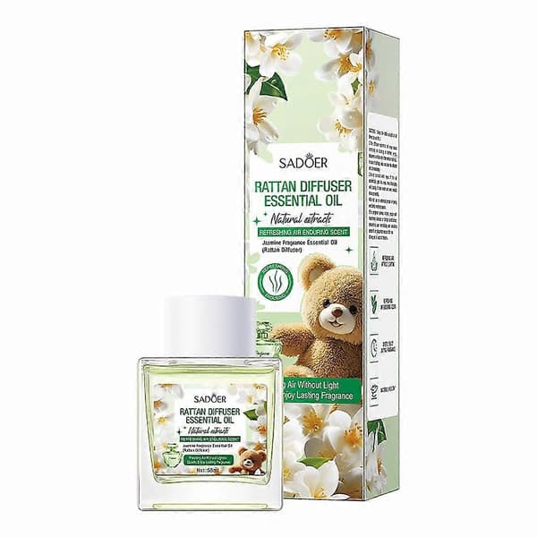 SADOER Jasmin Reed Diffuser - Flameless Blomsterduft til Langvarig Hjemmepleje
