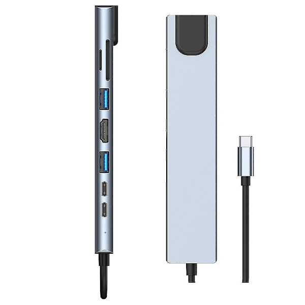 8-i-1 USB-C-hubb Typ C till USB 3.0 4k Hdmi Pd-adapter för Iphone Macbook Pro/air -CNSZ