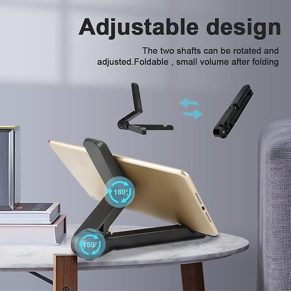 Universal Justerbar Bærbar Tabletholder Stativ Skrivebord for iPad Telefon iPhone black