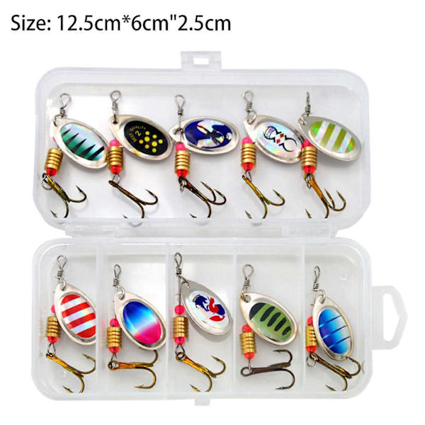 10 stk. Fiskeskeer Lokker & Agner Holdbare Hård Metal Spinner Agner til Ferskvand & Saltvand 6