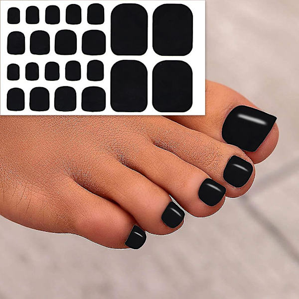 32 Ark Full Wraps Enfärgade tånagellacksremsor Självhäftande Nagelkonst Dekaler Dekaler Manikyr Dekorationssats Med Nagelfil För Kvinnor Flickor