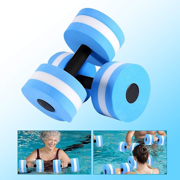 Akvatiske håndvægte, 2 stk. vand aerobic øvelse skum håndvægte pool modstand, vand aqua fitness håndvægte hånd skum barer træning vand flyde øvelse blue