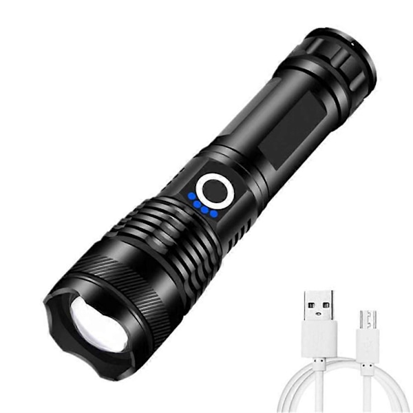 Lumens Super Lys LED Taktisk Lommelykt Oppladbar LED Arbeidslys battery included