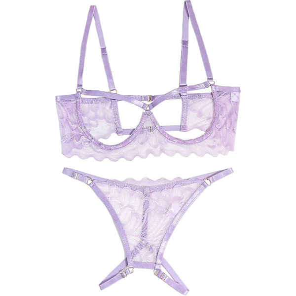 Sexy alusvaatteet pitsi läpinäkyvä alusvaatteet naiset läpinäkyvä rintaliivit ja alushousut S-3xl -JRZD l