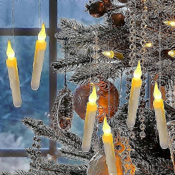 6 stk LED Halloween-lys med flimrende flamme, AA-batteridrevet lampe for Halloween-lys, koniske lys, flytende festbelysning -CHNSZ