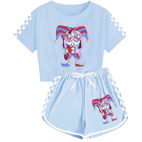 Magic Numbers Circus T-shirt + shorts sportpyjamas för pojkar och flickor set Claret 130cm