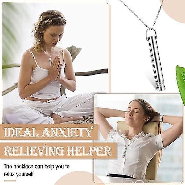 2 st Orolighetshalsband, Rostfritt Stål Mindfulness Andningshalsband För Djup Andningsövningar, Orolighetslindrande Halsband För Meditation Stressavlastning gold
