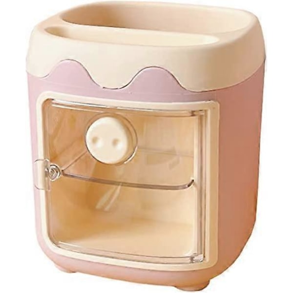 Tegneserie Multi-gitter Gris Blyantsholder (pink), Sød Kosmetik Opbevaringsstativ, Multifunktionel Opbevaringsbeholder, Klasseværelse Elev Bord Skrivebord Stationær