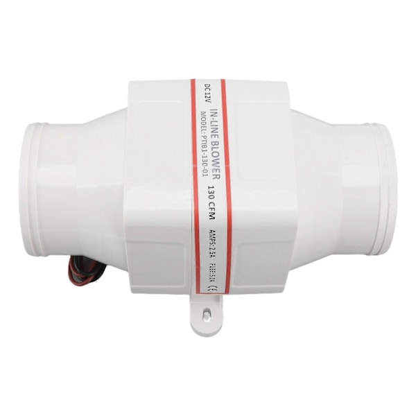 12V Elektrisk In-Line Vifte - 3 Tommers Marinebåt ABS Skall - Kabinmotorventilasjon Lense Luftvifte