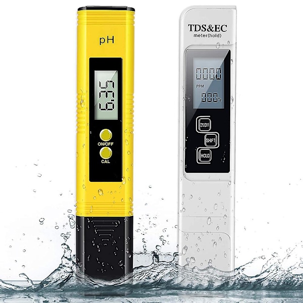 Högprecisions TDS-mätare Digital Vatten Testare Digital 0-14 PH-mätare Testare 0-9990ppm TDS&EC LCD Vattenrenhet PPM Akvarium Filter