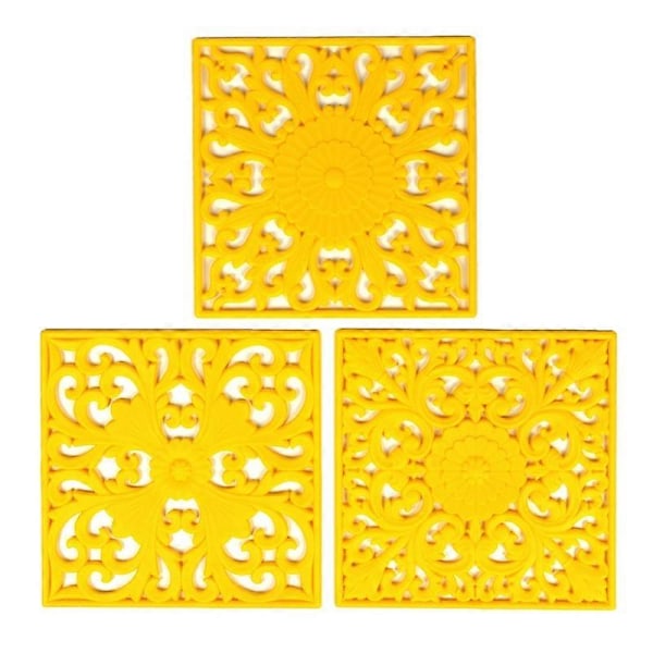 Anti-skoldningsmåtter Multifunktionelle til Kogeplader Varmebestandig Silikonmateriale yellow