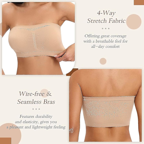 Eau Bra Padded Wireless Sless Bra For Women Eau Top Bra Eau Sless Bralette Wire Tube Top ZD B2 J xx-large