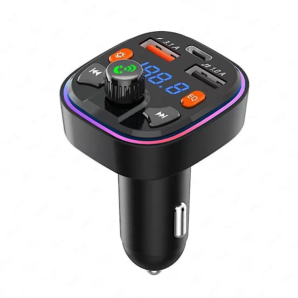 Bluetooth 5.0 Bil Trådlös FM-sändare Adapter 2USB PD Laddare Handsfree q5