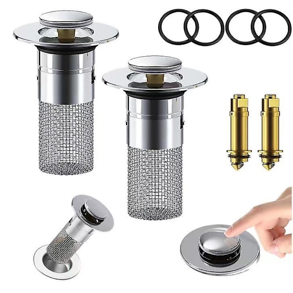Isoler lugt og forhindre kakerlakker - Rustfrit stål gulvafløbsfilter copper core sink plug 2pcs