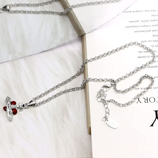 Saturn Planet Halsband Kärlek Hjärta Saturn Planet Hänge Choker Halsband Stud