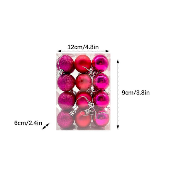 Julepynt 3cm Juletre L Kule Henge Hjem Fest Ornament Dekor f