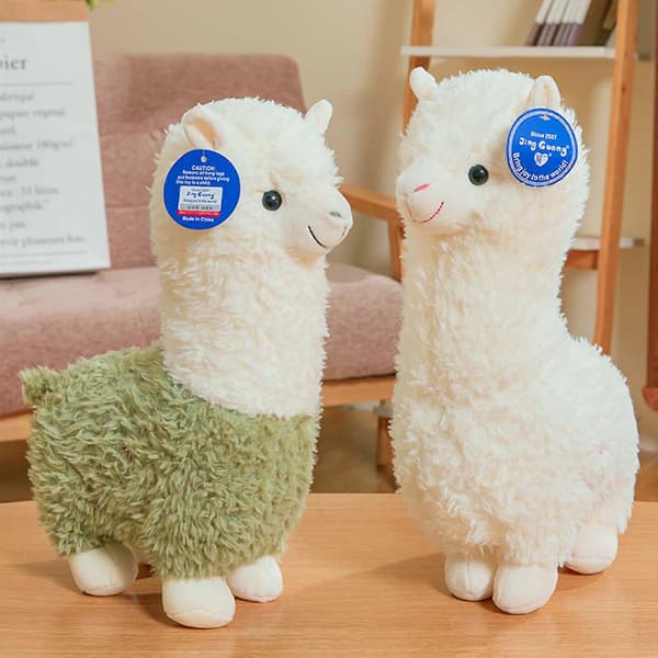 Bomulls-Alpakka Dukke Soveromsdekorasjon Spedbarnseng/Sofa Avslapping Julegave white 28cm