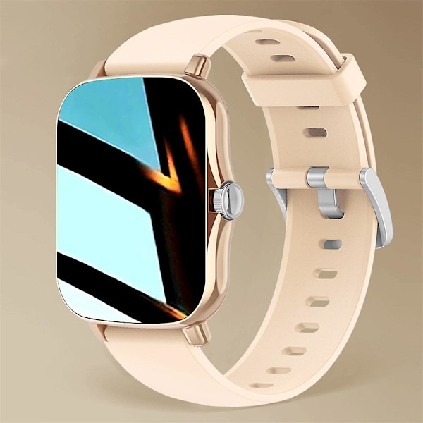 Smartwatch Android 1.44'' Färgskärm Bluetooth Samtal Kvinnor Män Unisex rose gold silicone strap