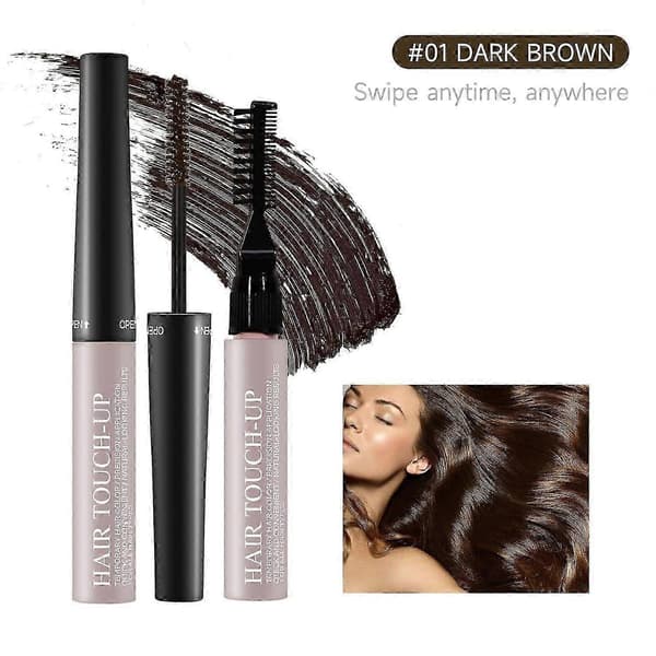 Hårmascara Rotfärg Semi-permanent Hårfärg Tillfällig Borstfärg Vattentät Långvarig Gråhårstäckning Skäggfärg Hårfärg_jfu Dark Brown