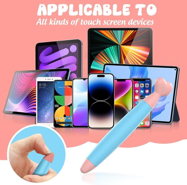 Styluspenne til Touchscreens, 4 stk. Søde Touchscreen-Stylus til iPhone, Børnetablets, Universal Touchscreen-Kapacitiv Stylus til Børn