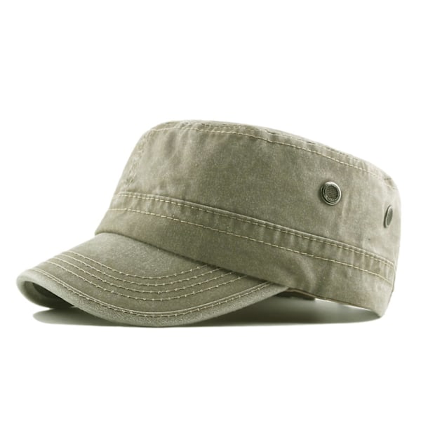 Herre Nyhetsgutt Vasket Bomull Militær Caps Kadett Hær Caps Unik Design Vintage Flat Top Cap  ZD W a3
