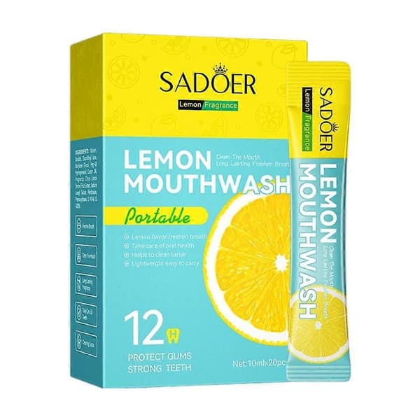 SADOER Sitron Munnskyll - 10ml x 12 stk, Bærbar, Frisk Pust yellow 12pcs