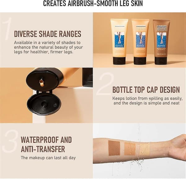 Benmakeup Lotion, Kropp och Benmakeup Vattentät Fulltäckande Foundation Benmakeup Concealer Makeup Täcker Ärr Vitiligo Blåmärken 1