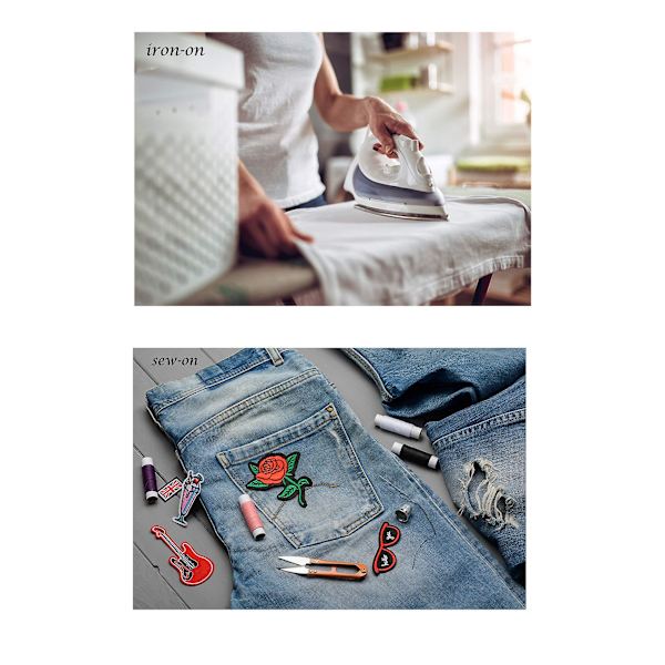 60 st Broderade Lappar, Ljusa Färger, Sy På eller Stryk På Kläder Klänning Hatt Jeans