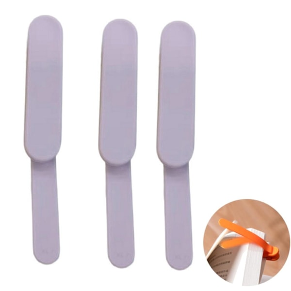 Smart Bogmærke, Bogmærker til Læsning, Silikon Bog Holder Tilbehør Fleksible Sideskift Unikt Design til Læseelsker 3pcs purple