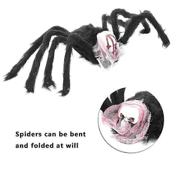 2 kpl Halloween-hämähäkki koristelu Tekohämähäkki Juhla rekvisiitta Kotiin Ikkuna Piha -DGJR