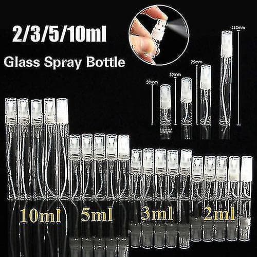5 st Klar Glas Sprayflaska, Mini 2-10 ml Glas Provflaska, Bärbar Parfymspray