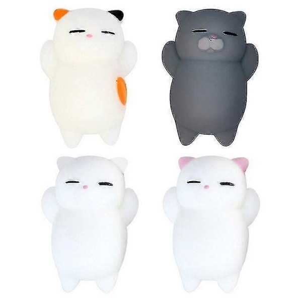 1 st Antistress Squishy Leksak Mini Tryckleksak Squishy Katt Söt Kawaii Dock Soft Sticky Squishi 02 white cat