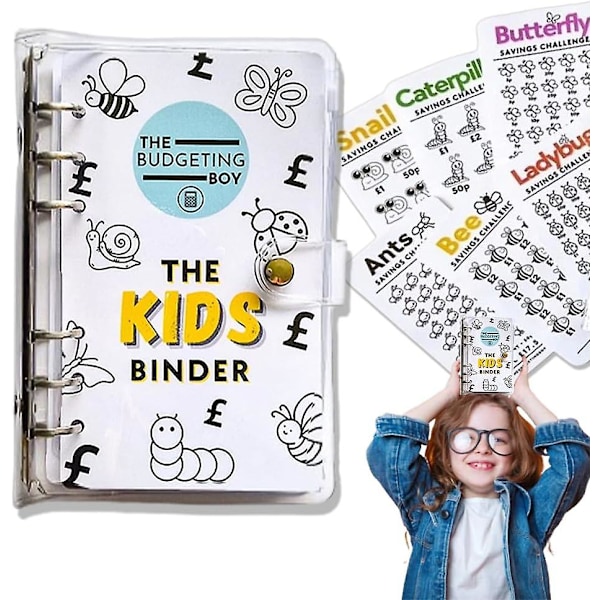 Børns Opsparingsmappe, Pengeopsparingsudfordringsmappe, A6 Pengeopsparingsbudgetmappe med Kontantkonvolutter, Sjov Kontant Opsparingsmappe 1pcs