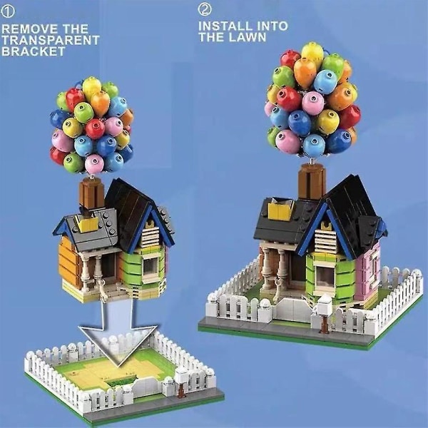 Opadgående ballonhus byggeklods legetøjssamling fødselsdagsgave 555 Pcs