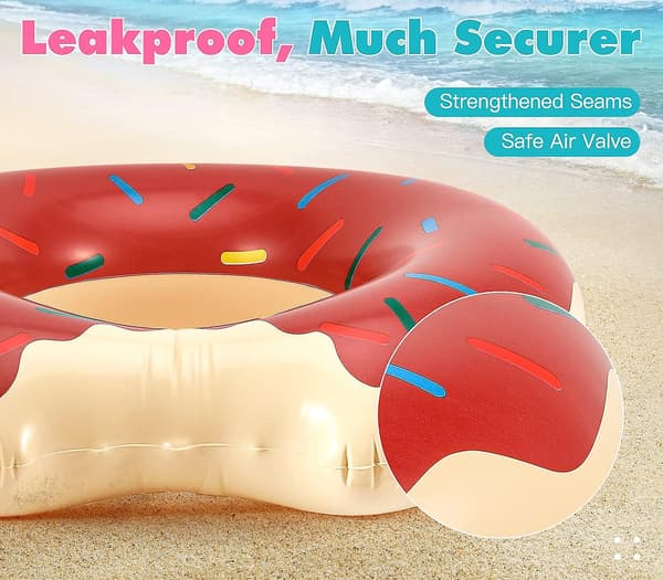 Oppustelig pool float, [2 pak] Sjov strand flyde legetøj sommer svømning pool float ring flyde, Donut form oppustelige pool rør svømme float tu