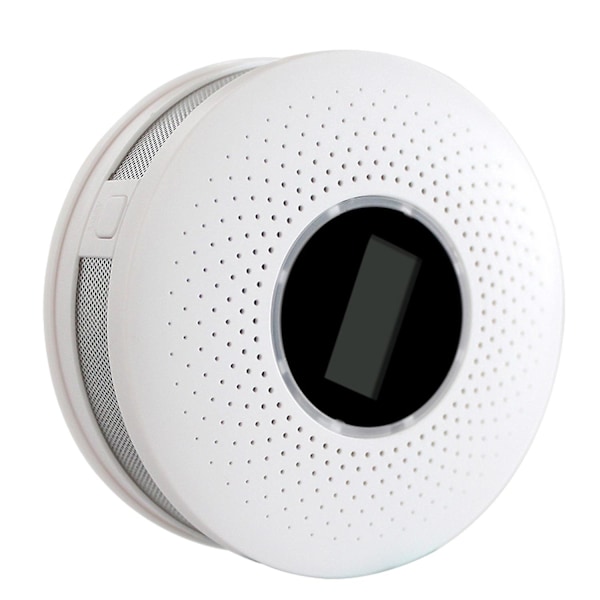 Kombinerad Rök- och Kolmonoxiddetektor med Display Ljud & Blinkande Alarm & LED-indikering