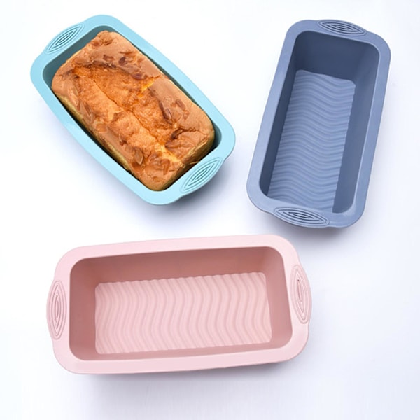 Silikon Bakform, BPA-Fri Kaksform i Mjukt & Tvätbart Material, Brödform för Toast, Kakor, DIY-Verktyg för Mikrovågsugn, Ugn blue