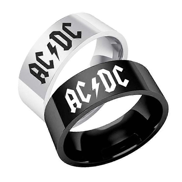 Moderne Trendy Retro Rock Band Acdc Ring i Rustfrit Stål til Gade Fest Halloween Ring til Mænd og Kvinder Rockpunk Smykker Gaver