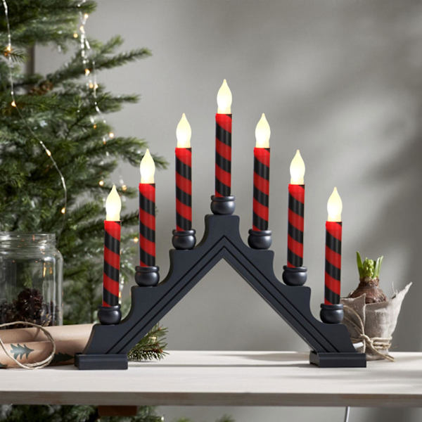 12 Pak Julelys Tapers Flammeløse Lys Blinkende Batteridrevne Julelys black